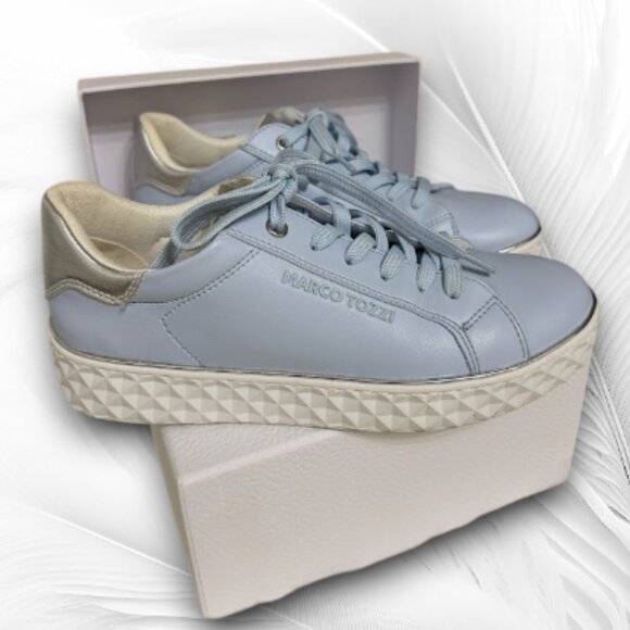 Marco Tozzi Light Blue Platform Sneakers Size: 7